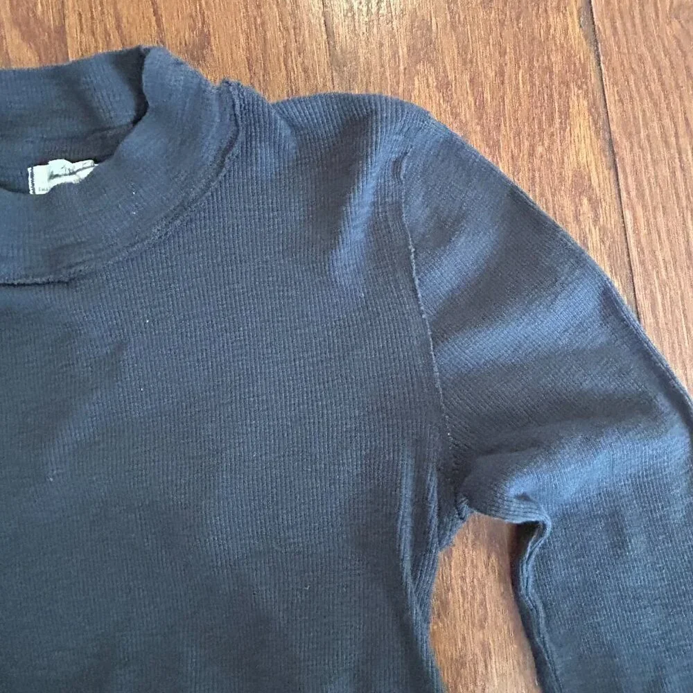 Free People Distant Sun Tee Open Back Long Sleeve Mock Neck Size Small Boho Yoga